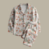 Printed Double Gauze KEMI White / Red